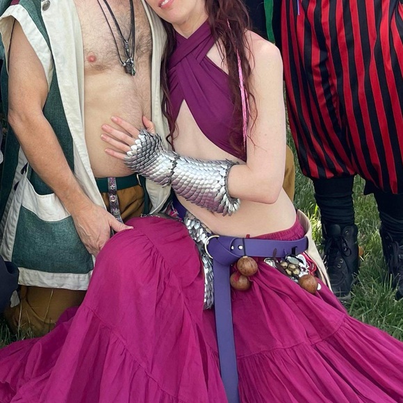 RENAISSANCE BELLY DANCING FULL SKIRT WORN ONCE LARP FAIRE GARB MEDIEVAL - Picture 4 of 8